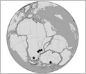 Global map showing South Africa, Zambia, Malawi, Tanzania, Antarctica