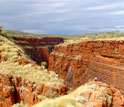 Photo of iron formations in soil in a canyon