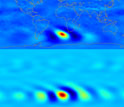 Observations, top, and simulations, bottom, of teleconnection patterns in upper level winds.