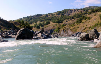 Photo of the Eel River at the dam site.