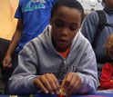 children playing with legos.