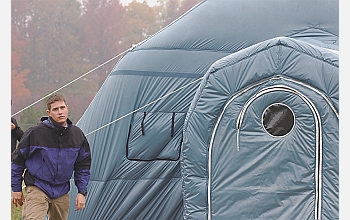 An inflatable prototype lunar habitat that will be tested in Antarctica.