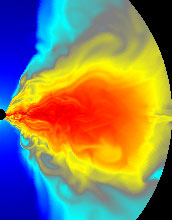 Simulation of an Accreting Black Hole