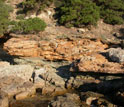 Photo showing the Zuccale Fault, Elba, Italy from a distance.