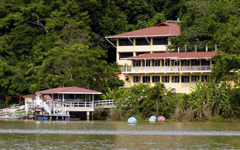 Photo of houses on Barro Colorado Island where the researchers studied tropical forests.
