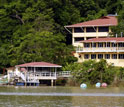 Photo of houses on Barro Colorado Island where the researchers studied tropical forests.