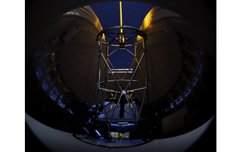 Gemini South Telescope is seen during laser operations