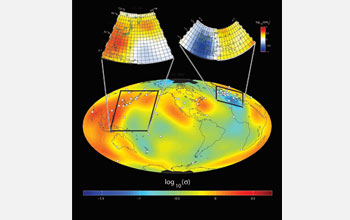 Map of Earth's global electrical conductivity.