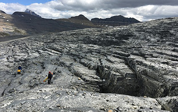 exposed glacier bed