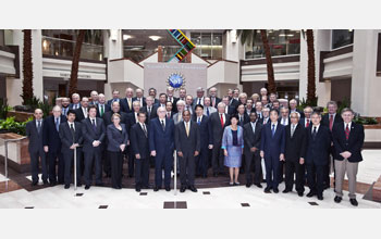 Photograph of the heads of research councils from about 50 countries.