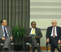 From left to right, Glaucius Oliva, Subra Suresh, and Matthias Kleiner.