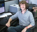 GROW PhD student Calen Henderson (foreground) in a Korean univeristy lab