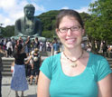 GROW student Carolyn Keogh at Kotoku-in temple in Kamakura, Japan