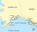 Map of the Gulf of Alaska, where IODP Expedition 341 is taking place.