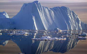 Photo of iceberg and its reflection