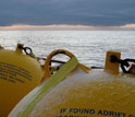 buoyant spheres that hold moorings upright in the Icelandic Jet.