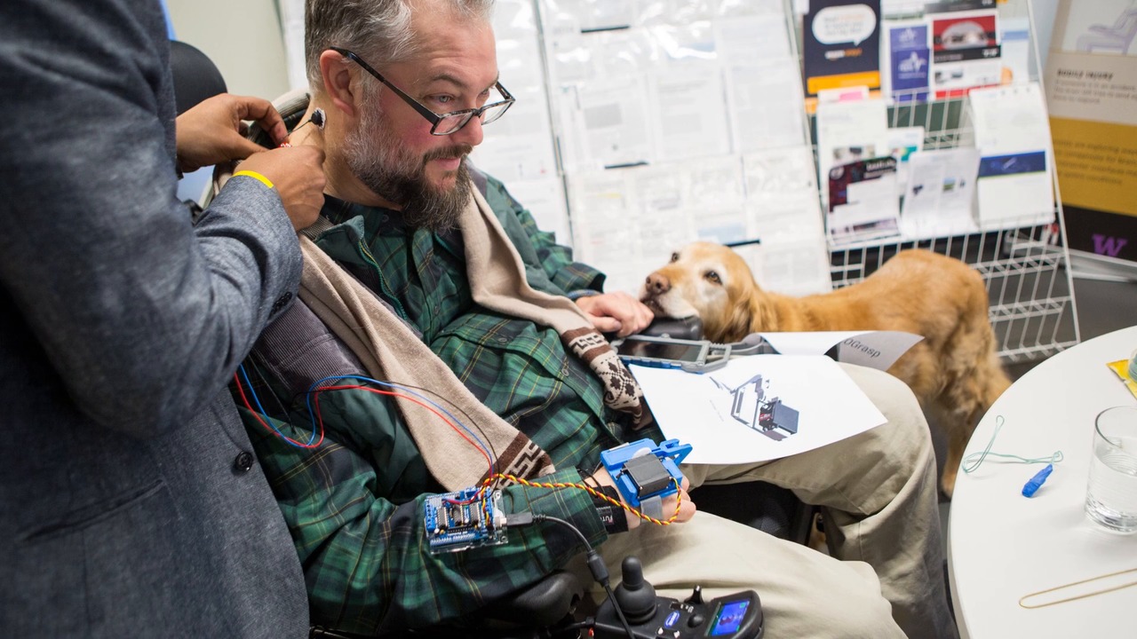 man being fitted with neurotech