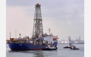 Photo of the drillship JOIDES Resolution.