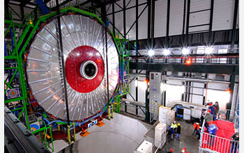 Photo of the detector slice from the back, at the surface.