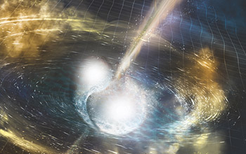 Cataclysmic Collision Credit: LIGO/T. Pyle, Spiral Dance of Black Holes