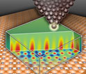 Artistic rendering of the metal tip of the special microscope used to map surfaces.