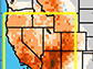 areas of southwestern North America affected by drought