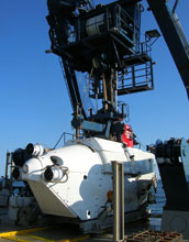 Photo of the submersible Alvin that was used to collect sediment from methane seeps.
