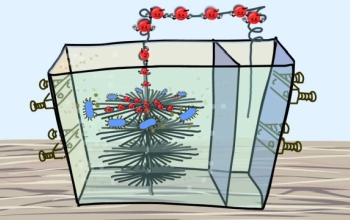 illustration of a microbe powered battery