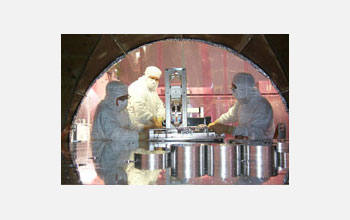 LIGO scientists in a "clean room"