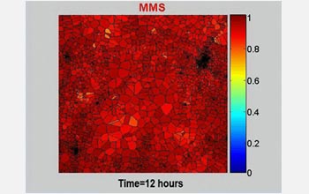 This time-lapse image depicts the spread of a MMS (multimedia messaging system) mobile phone virus.
