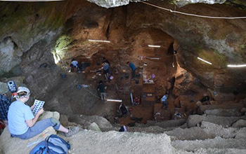 view from the entrance of the Lapa do Picareiro cave