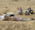 Paleontologists excavating Birket Qarun Locality 2, which produced the Nosmips fossils.
