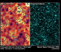 Before data processing, stars and galaxies drown out the infrared background radiation.