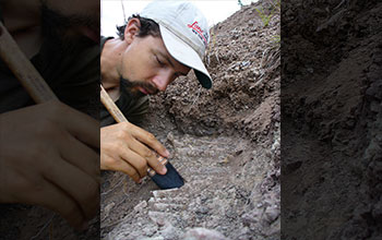 Excavating fossils in Tanzania