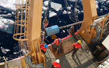 Coring equipment onboard research vessel