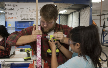 Engaging students in integrated learning system that links electric guitar-building processes with math, science and engineering technology concepts