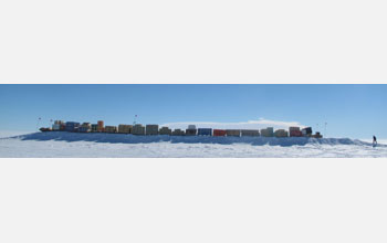 Photo of the Winter Berm at Pine Island Glacier in Antarctica.