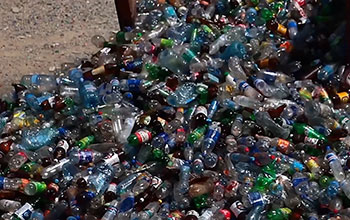 plastic bottles in a pile