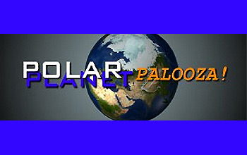 Polar-Palooza logo with words Polar Palooza and Planet over illustration of the Earth