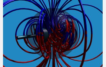 a computer simulation of the magnetic field