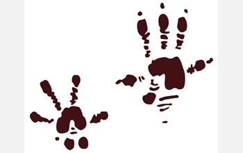 front and hind rat footprint markings
