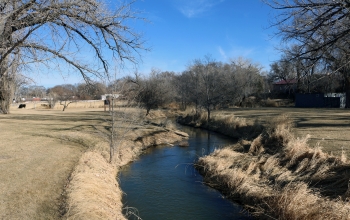 Farms are common along the North Fork of the Republican River near Wray, Colorado.