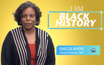 woman standing with text I am black history
