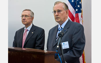Senate Majority Leader Harry Reid of Nevada, left, and NSF Director Dr. Arden L. Bement, Jr.