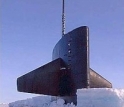 Submarine sail amid ice