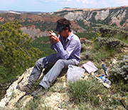 Scientists examine Eocene carbonate rocks in northern Turkey.