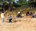 Photo of people working at the excavation site near Lantian village.