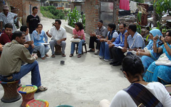 Photo of an environmental decision-making forum in India.