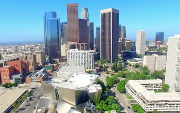aerial view of city skyline