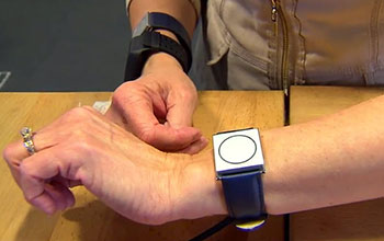 Sensors on researchers' arms